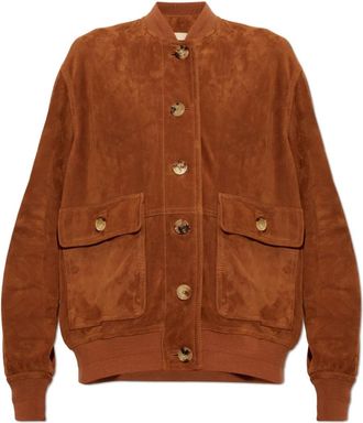 Valentino Garavani Suede Jacket - Dames - Leren en Su&egrave;de Jassen - Bruin - S - Jassen