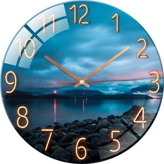 OEM Reloj De Pared De Cuarzo Silencioso Moderno De 30 Cm Que Funciona Con Pilas Para Dormitorio, Hogar, Cocina, Habitaci&oacute;n, Oficina, Escuela, Azul Oscuro
