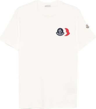 Moncler T-shirt con applicazione logo - Bianco