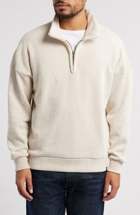 Threads 4 Thought Gabe Oversize Fleece Quarter Zip Pullover in Bone at Nordstrom Rack, Size Xx-Large