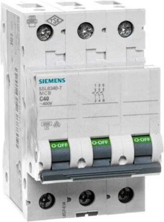 SIEMENS Disyuntor Modular Siemens 6ka Tripolar 40a 5sl63407bb
