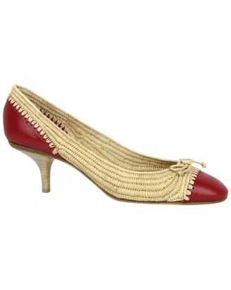 Bottega Veneta Ballet Straw & Leather Pump