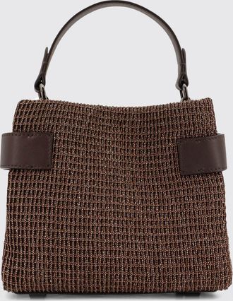 Brunello Cucinelli Borsa Essence in pelle con monile all over