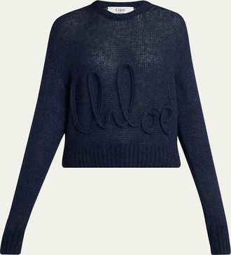 Chloé Logo Embroidered Alpaca Wool Sweater