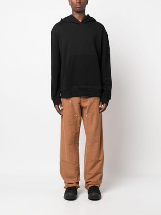 Peuterey Mens Logo Cotton Hoodie - Black - Size X-Small