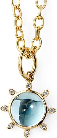 Syna Cosmic Sun Charm in Blue Topaz at Nordstrom, Size Small