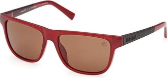 Timberland TB00069 Polarized 66H Mens Sunglasses Red Size 56