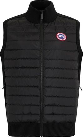 Canada Goose Jassen, Heren, Zwart, M, Gewatteerd Gilet met Mesh Inzetstukken