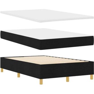 vidaXL Vidaxl - Cama Tipo Box Spring Con Colch&oacute;n Negro 120 X 200 Cm Tela