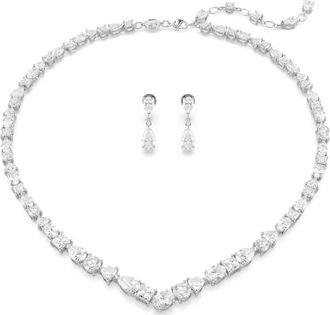 Swarovski Unisex Mesmera Set Gemengde Slijpvormen Wit Rhodium 5674306 - unisex - Kettingen - Grijs - ONE Size - Accessoires