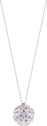 Officina Bernardi 18kt white gold Damasco sapphire necklace - women - Sapphire/18kt White Gold - 41 - Silver