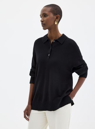 Contemporaine Womens Polo collar loose sweater