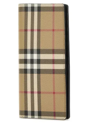 Burberry Mens Printed Canvas Wallet Archivebeige Portafogli