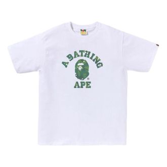 A Bathing Ape Bitmap College Tee White 1K80-110-039-WHITE