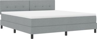 vidaXL Box Spring Bed with Mattress Light grey 180 x 200 cm Fabric vidaXL