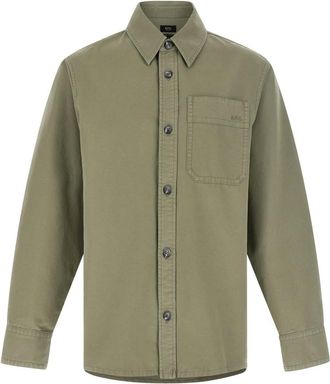A.P.C. A.p.c., Heren, Overhemden, Groen, Maat: XL Katoen