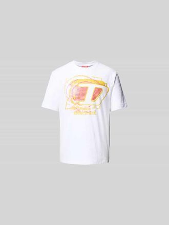 Diesel T-Shirt mit Label-Print in Weiss, Gr&ouml;&szlig;e L