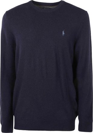 Ralph Lauren Pullover - Heren - Ronde hals truien - Blauw - XL - Wol - Truien & Vesten
