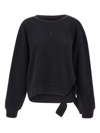 BOSS logo-embroidered sweatshirt - women - Cotton/Lyocell/Fabric - S - Black