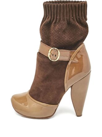 Marc Jacobs pre-owned 100mm Sock suede ankle boots - White