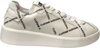 Costume National Schoenen, Heren, Wit, 42 EU, Leer, Sneakers All Over Logo