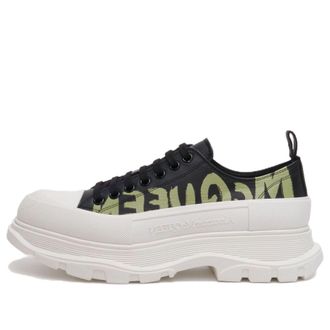 Alexander McQueen Tread Slick Graffiti Sneakers Black White 777961WIAT61680