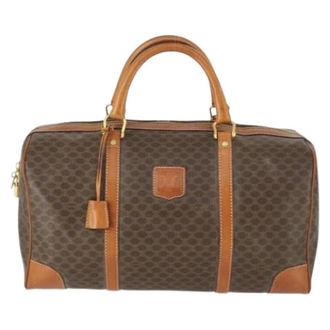 Celine Pre-owned Weekend Bags, unisex, Brown, Size: ONE SIZE Pre-owned Vintage Canvas Weekend Bag
