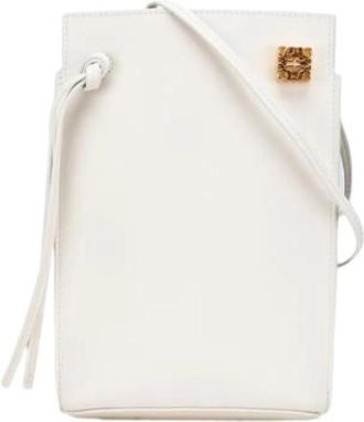 Loewe Pre-owned Leren Crossbody Tas - Dames - Vintage Schoudertas - Wit - ONE Size - Leer - Vintage
