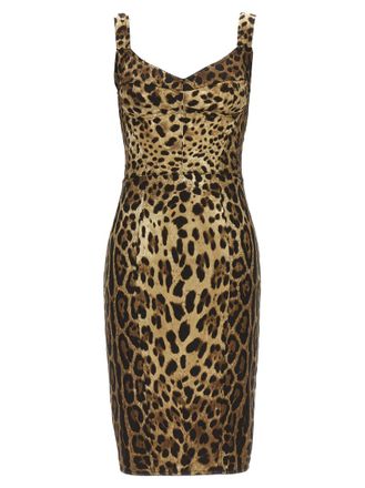 Dolce & Gabbana Multicolor Leopardo Corset Dress