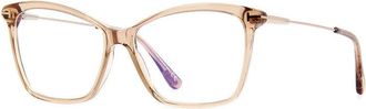 Tom Ford FT5687-B045 Cat-Eye Blue-Light Block Eyeglasses - Brown