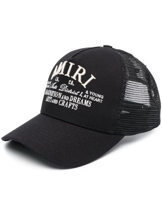 Amiri logo-embroidered cotton cap - Black