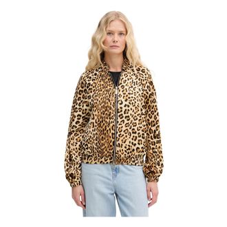 Lola Casademunt Jassen, Dames, Bruin, M, Polyester, Leopard Bomberjack