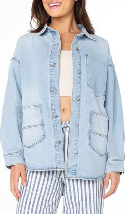 Roxy Surf Society Denim Button-Up Shirt in Vitamin at Nordstrom, Size X-Small