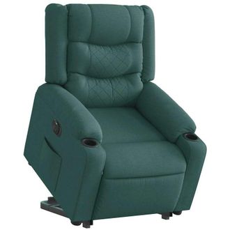 vidaXL Vidaxl - Sill&oacute;n El&eacute;ctrico Reclinable Elevable De Tela Verde Oscuro