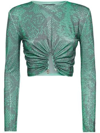 Philipp Plein T-shirt con decorazione di strass - Verde