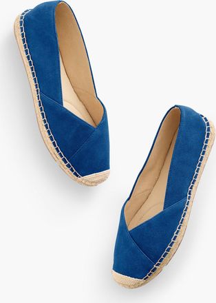 Talbots Izzy Asymmetric Suede Espadrille Flats - Navy Blue Dusk - 10 1/2 M Talbots