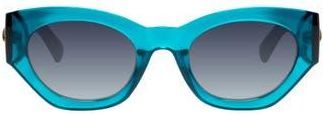 Kurt Geiger 52mm Cat Eye Sunglasses in Crystal Teal /Havana Temples at Nordstrom Rack