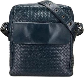 Bottega Veneta Pre-owned Cross Body Bags, female, Blue, Size: ONE SIZE Pre-owned Leather shoulder-bags