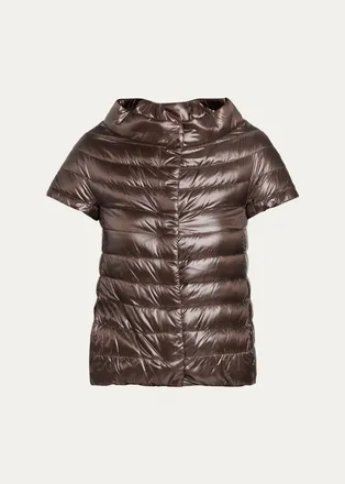 Herno Emilia Water-Resistant Ultralight Nylon Puffer Cape