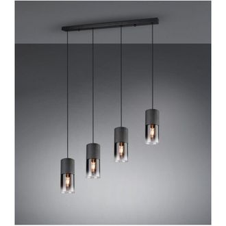 Trio Vintage Suspensi&oacute;n 4 X E27 Robin Black Metal Iluminaci&oacute;n
