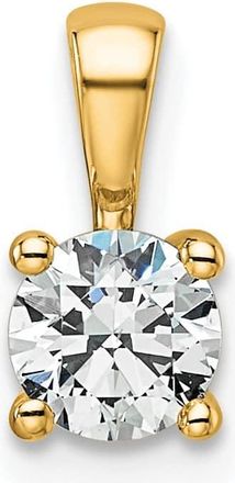 Diamond2Deal 14k Yellow Gold 1/2 Ct Round Lab Grown Diamond Solitaire Pendant