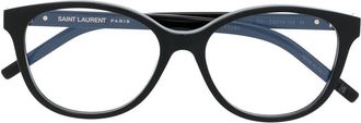 Saint Laurent Eyewear round-frame glasses - women - Acetate - One Size - Black