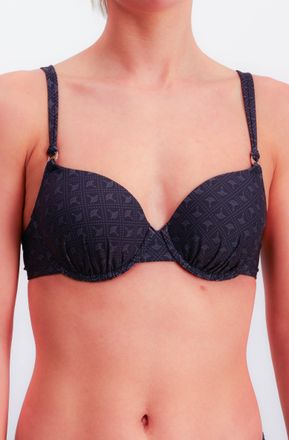 Joop B&uuml;gel-Bikini-Top JOOP Diamond Cornflower, Damen, Gr. 34, Cup A, bunt (aop), Microfaser, Obermaterial: 83% Polyamid, 17% Elasthan, gemustert, Bikini-Ob