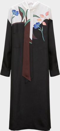 Dorothee Schumacher Seductive Bloom Floral-Print Silk Twill Midi Dress