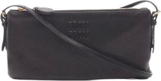 Miu Miu Pre-owned Clutches, female, Black, Size: ONE SIZE Pre-owned Leather Shoulder Bag