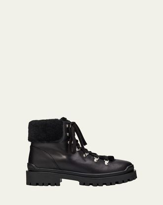 Aquatalia Coralie Leather & Shearling Hiking Boots