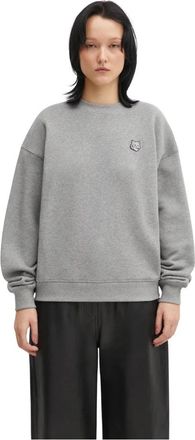 Maison Kitsun&eacute; Mw 00315Km 0321 Sweatshirt - Dames - Sweatshirts - Grijs - L - Katoen - Hoodies & sweatvesten