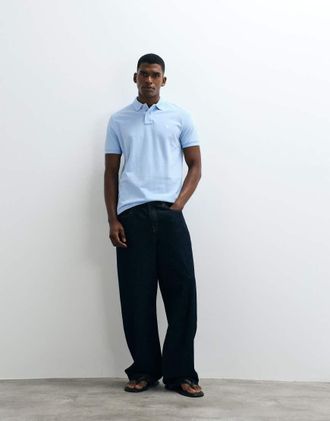 Polo Ralph Lauren Polo slim custom a maniche corte in cotone blu
