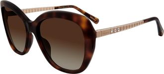Chopard Brown Gradient Butterfly Ladies Sunglasses SCH259S 0752 57