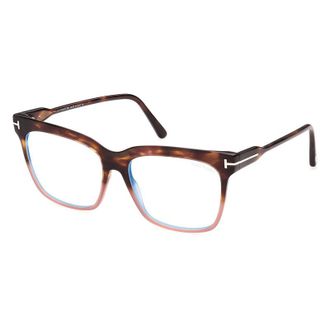 Tom Ford FT5768-B 055 Shiny Havana with Pink/Clear Blue Light Block 54mm